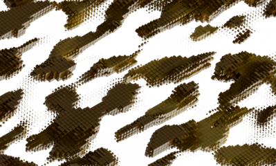 3D rendering of abstract gold cubes pattern. Perfect for modern design, technology, and luxury branding.