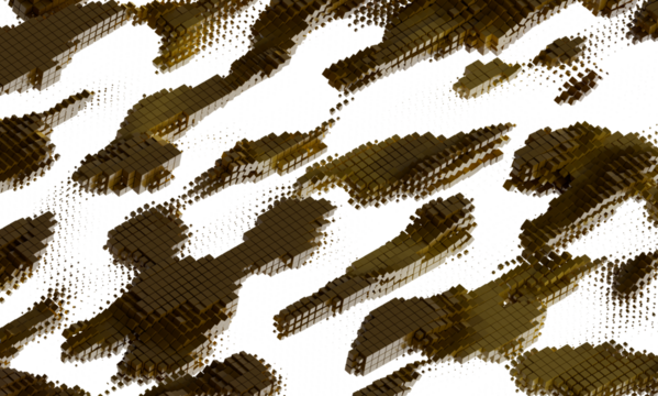 3D rendering of abstract gold cubes pattern. Perfect for modern design, technology, and luxury branding. - Powered by Adobe