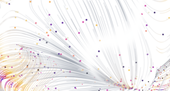 Abstract background with colorful lines and dots. Perfect for technology, data, or design concepts.