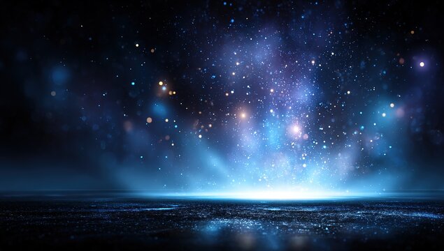 Abstract Blue Glowing Lights Background