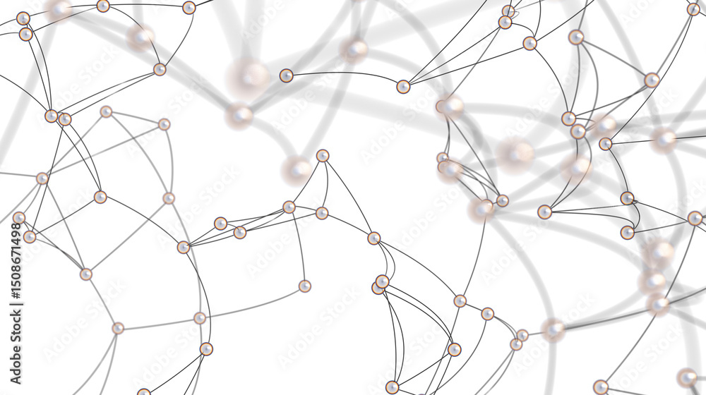 Poster abstract network with connected pearls