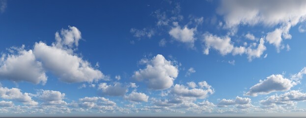 Beautiful Blue Sky With Fluffy White Clouds