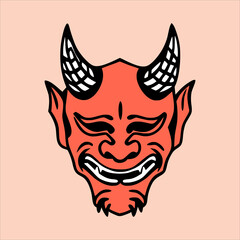 Oni Mask, Hannya Mask Illustration