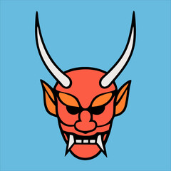 Oni Mask, Hannya Mask Illustration