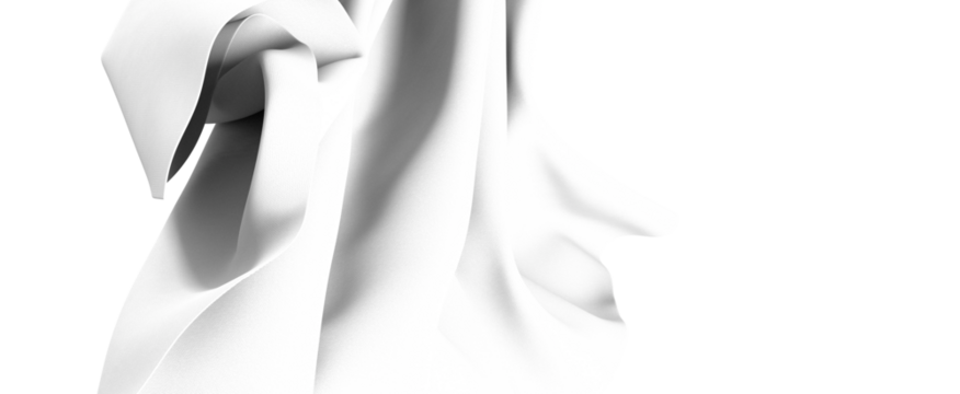 Abstract background with a white fabric texture with wave patterns and soft shadows. Perfect for digital art, design, or web backgrounds.