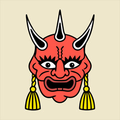 Oni Mask, Hannya Mask Illustration