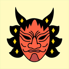 Oni Mask, Hannya Mask Illustration
