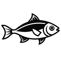 Simple fish icon design featuring a clean modern style ideal for logos app icons or general graphic design projects with a vector illustration