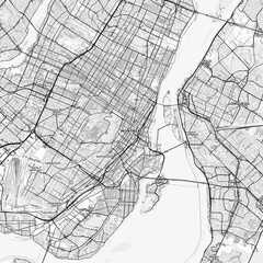 Obraz premium Montreal Area Map with Labels and Neighborhoods - One color, minimalistic design