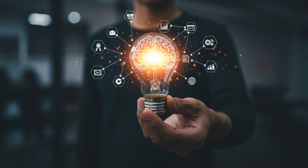 Virtual Innovation: A Man's Insight with Bright Idea, Business Network Connection