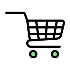 Supermarket Cart Icon - Color Lineal Style for Online Shopping & Retail. (Color Lineal Style)