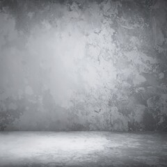 Fototapeta premium A modern room featuring raw concrete walls and a polished concrete floor, illuminated by natural light streaming through large windows, creating an industrial vibe.