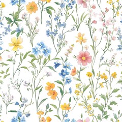 Vibrant Floral Watercolor Pattern