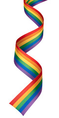Rainbow ribbon swirl isolated on transparent background