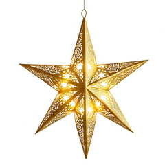 Fototapeta premium golden christmas star isolated