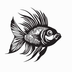 Simple Fish Vector Images. A stunning black and white Fish vector illustration