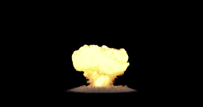 Realistic Nuclear Explosion Mushroom Cloud - Isolated VFX Element