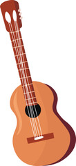 Obraz premium Guitar. Vector illustration of a guitar. Guitar for a hike on a white background. Guitar illustration is suitable for projects on the theme of summer camp, hiking and picnics.