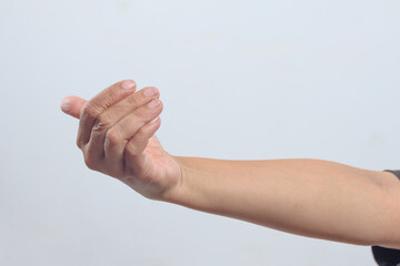 Pinched Fingers Gesture Human Hand Asking for Attention