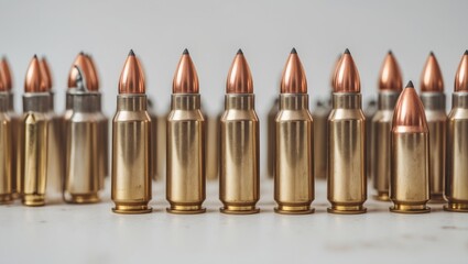 9mm bullet for weapon on white background