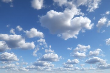 Fototapeta premium Scenic Blue Sky With Fluffy White Clouds