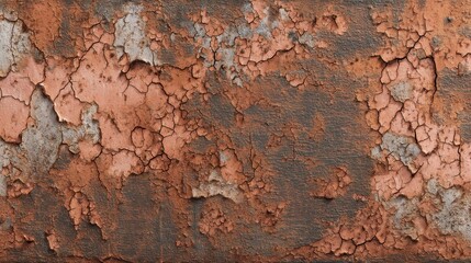A stunning image of weathered brown texture background with rust effect and flaking paint for design purposes.