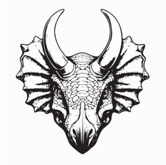 Triceratops Head Front View Image Vector Isolated on white background © Istianah