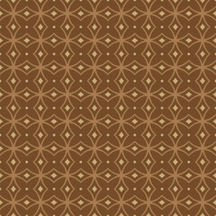 Seamless Geometric Pattern On Brown Background For Gift Wrap And Fabric Print