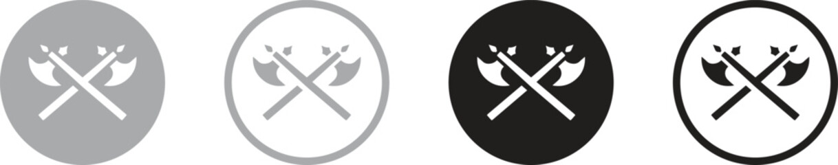 Wood axe silhouette vector illustration on white background. axe logo