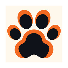 Simple paw print graphic illustrating pet care and animal welfare concepts © Salim