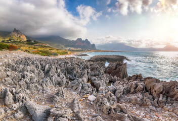 Outstanding seascape of Isolidda Beach near San Vito cape.