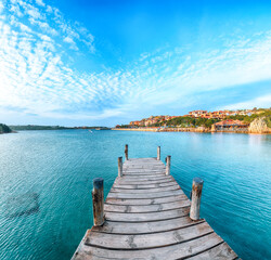 Unbelivable view of Porto Cervo from wooden pier.
