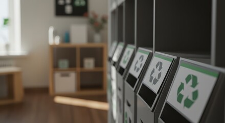 Well-organized recycling bins