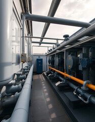 **"High-tech reverse osmosis pump station for industrial city water purification. Advanced equipment, biotech filtration, eco-friendly heating systems, and sustainable environmental solutions &ndash; wide