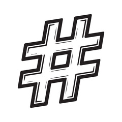 Obraz premium black and white hashtag symbol