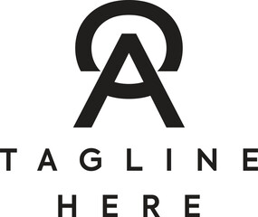 OA AO O A alphabet abstract initial letter logo design vector template