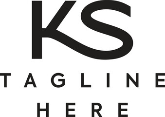KS or SK Letter Logo Design Vector Template