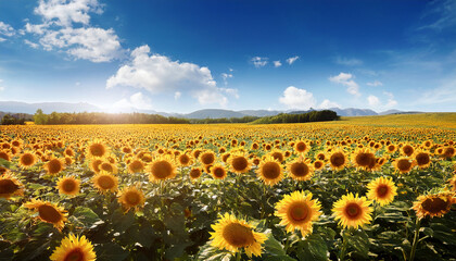 Obraz premium sunflower field in sunny day