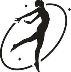 Abstract dancing woman vector illustration - Dancing logo design inspiration