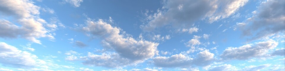 Fototapeta premium Vast Blue Sky With Fluffy Clouds