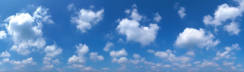 Fototapeta premium Beautiful Blue Sky with Fluffy Clouds