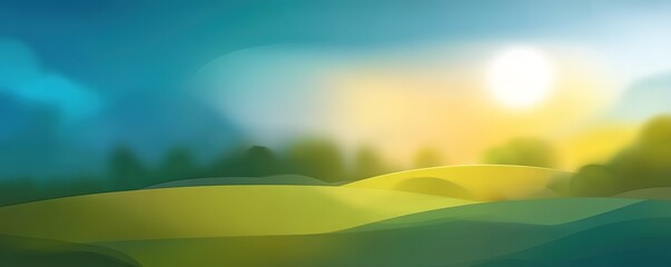 Obraz premium Colorful Landscape Painting At Sunset