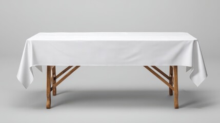 A stunning image of white plastic tablecloth mockup that combines practicality with a clean design for casual event settings.