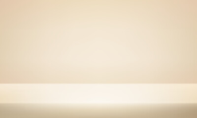 Beige Cream background. Minimal 3d shelf. Room in the 3d. For backdrop, wallpaper, background. Space for text. Vector illustration.