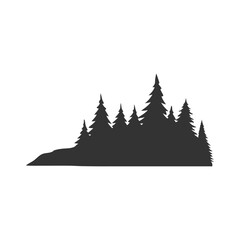 Obraz premium Silhouette of Pine Trees Forest Illustration. Black and White Evergreen Trees Vector Art for Nature, Outdoors, and Wilderness Themes