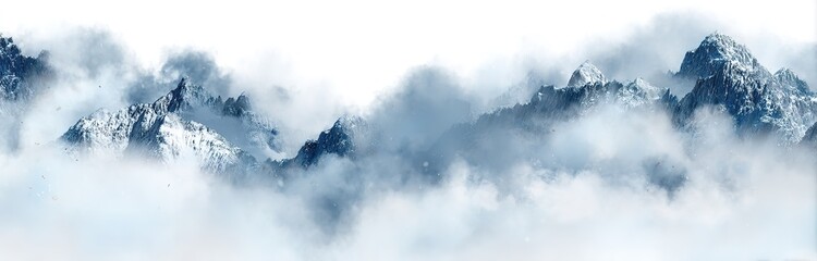 Misty Mountain Peaks Scenic View
