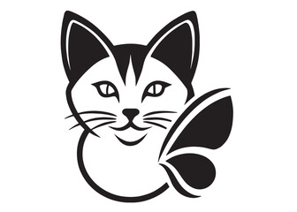 cat and butterfly svg, cat svg, butterfly svg, vector illustration, Adobe design	