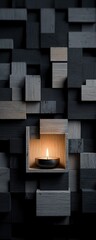 Abstract Design Dark Wooden Wall Art