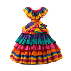 Colorful Ruffled Dress from Jalisco Mexico