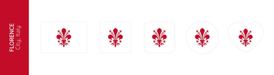 Flag of Florence or Firenze city, Italy